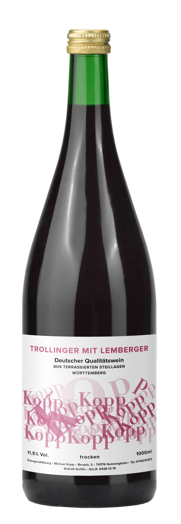 Trollinger mit Lemberger trocken Weinbau Kopp
